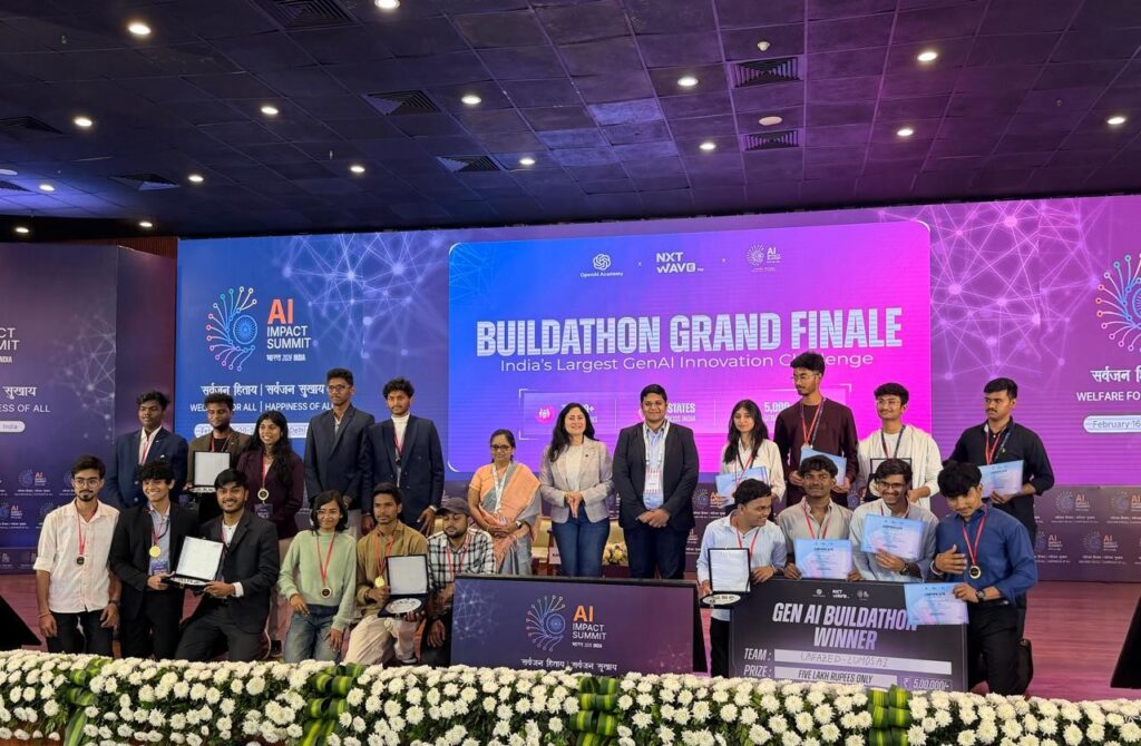 Karnataka Students Wins Top Honors at “India’s Largest GenAI Student Challenge” - The OpenAI Academy x NxtWave Buildathon finale at the India AI Impact Summit
