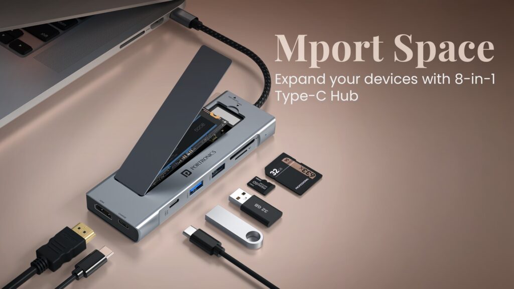 Portronics Launches Mport Space: 8-in-1 Type-C Hub with Built-In M.2 SSD Expansion for Seamless Productivity

